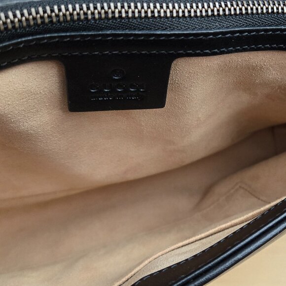 GUCCI GG Marmont Medium Matelasse Shoulder Bag Black - Picture 15 of 16